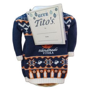 Tito's Vodka 2018 Christmas Sweater Mini, Fits A 750 ML Bottle- Not Included